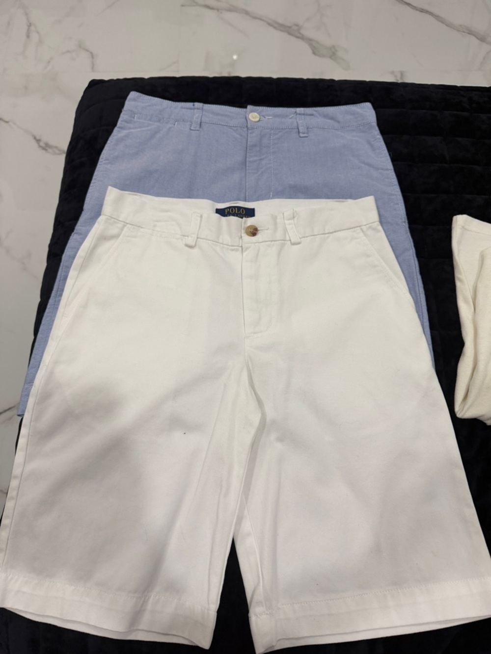 Polo by Ralph Lauren White & Light Blue Kids Shorts Duo